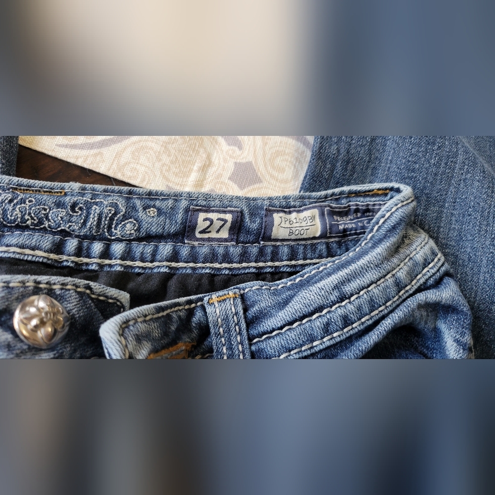 Miss Me  Distressed Bootcut Jeans Size 27 - Picture 13 of 14